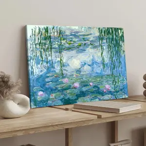 Monet Water Lilies Canvas Art Poster, Artistic Modern Living Room Decor, High-Definition Home Wall Art, Waterproof Print, Ideal Gift