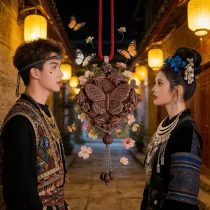 Butterfly & Flower Pendant | Attract True Love for Singles, Guard Affection for Couples, Soothe Emotions