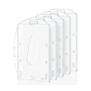 Clear ID Badge Holder, 5 Counts/set Double Sided ID Card Holder, Identification Badges Supplies for School Students Teacher Office, Classroom Supplies