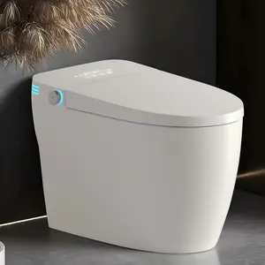 All-in-One Smart Bidet Toilet, Radar & Foot Dual Sensors, Multiple Customizable Wash Modes, Heated Seat, Self-Cleaning Nozzle, Pre-Moistened Bowl Surface, LED Digital Display Backup 9V Battery Anti-Stick Smooth Ceramic Glaze for Bathroom Renovation
