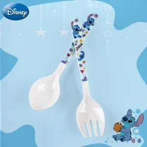 Disney Officially Licensed Stitch Tableware Set, Cute Cartoon Anime Theme, Durable Spoon & Fork, Kitchen Utensils, Party Supplies, Birthday Gifts