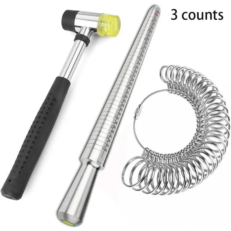 3-Piece Us Size Ring Sizer Set, Jewelry Measurement Tool, Finger Size Gauge, Adjustable Ring Finder, Essential for Accurate Fit, Modern