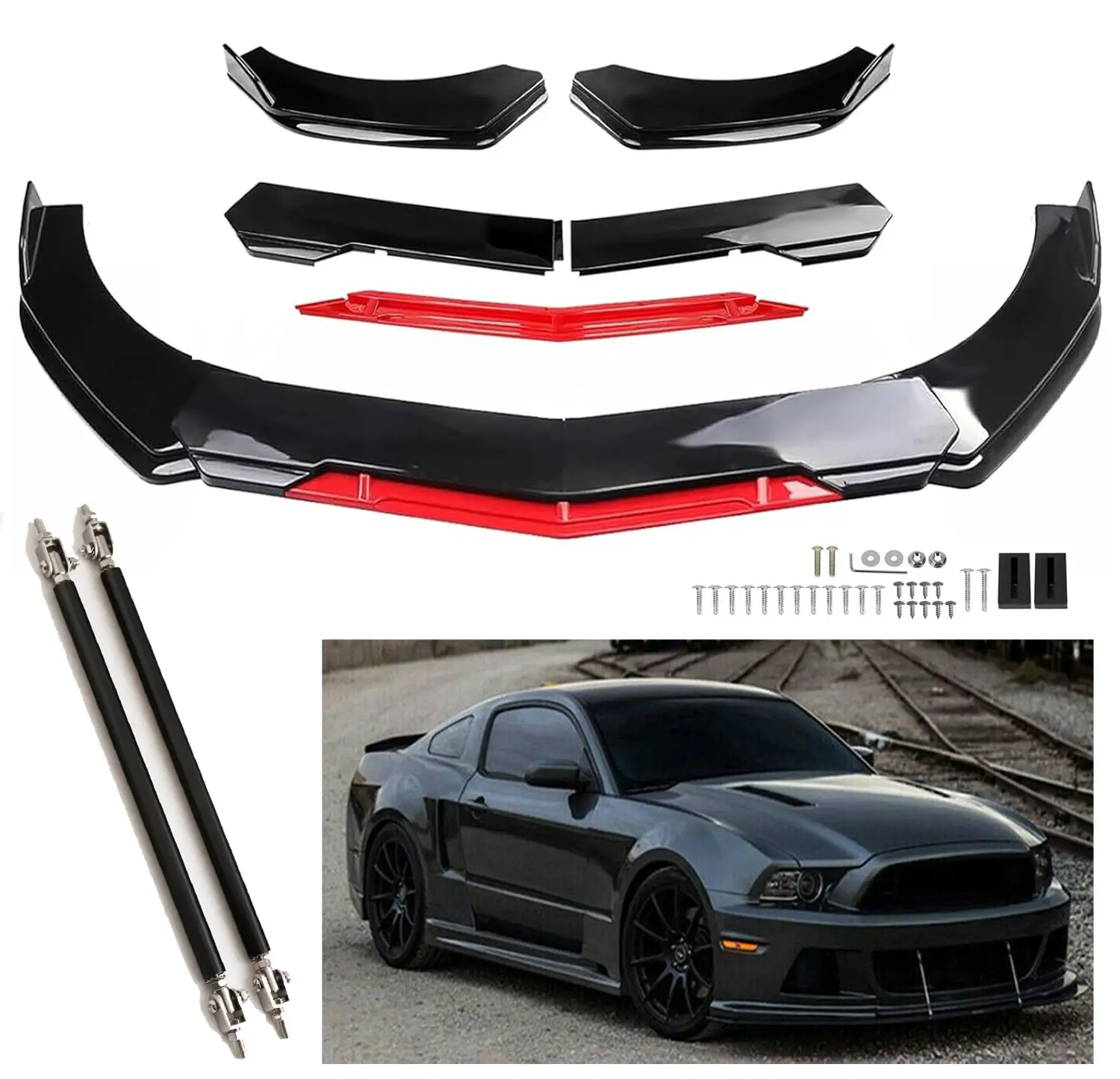 Front Bumper Lip Splitter, Car Universal Adjustable Spoiler Car Lip Body Kit