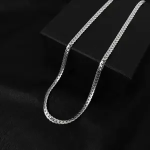 Men's Titanium Steel Cuban Link Chain & Flat Snake Chain Necklace, Non-Fading, Hip Hop Minimalist Style, Fashion Sweater Necklace, Ideal Holiday Gift for Him