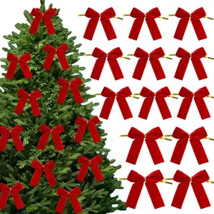 Velvet Evergreen™ Luxe Mini Bow Ornament Set (12/24 pcs)