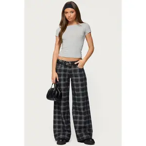 Kailani Plaid Low Rise Baggy Jeans