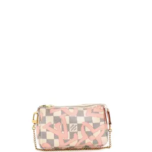 Pre-owned Louis Vuitton Canvas Coated Clutches & Wristlets Pochette Accessoires Limited Edition Damier Tahitienne Mini by Rebag