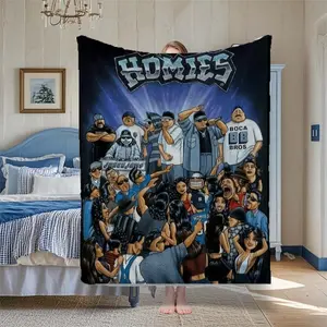 H-omies David Gonzales Patterned Fleece Blanket - 100% Polyester, Soft For Sofas, Chairs, And Couch Covers, Large Size For Living Rooms, Bedrooms, Picnic Decor, Versatile Use Blanket, A Unique Perfect Gift. Christmas Blanket