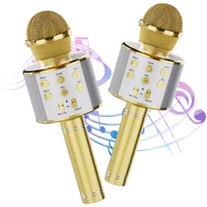 2 Pack Wireless Bluetooth Karaoke Microphone, 4-in-1 Handheld Mic Speaker for Singing, Portable Karaoke Machine for Phone Android PC, Christmas Birthday Gift for Girls PartyHome KTV