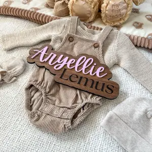 Custom Baby Name Announcement Sign - Wood Hospital Name Plaque with Premium Wood Finish & Acrylic Colors for Birth Announcements & Newborn Photos
