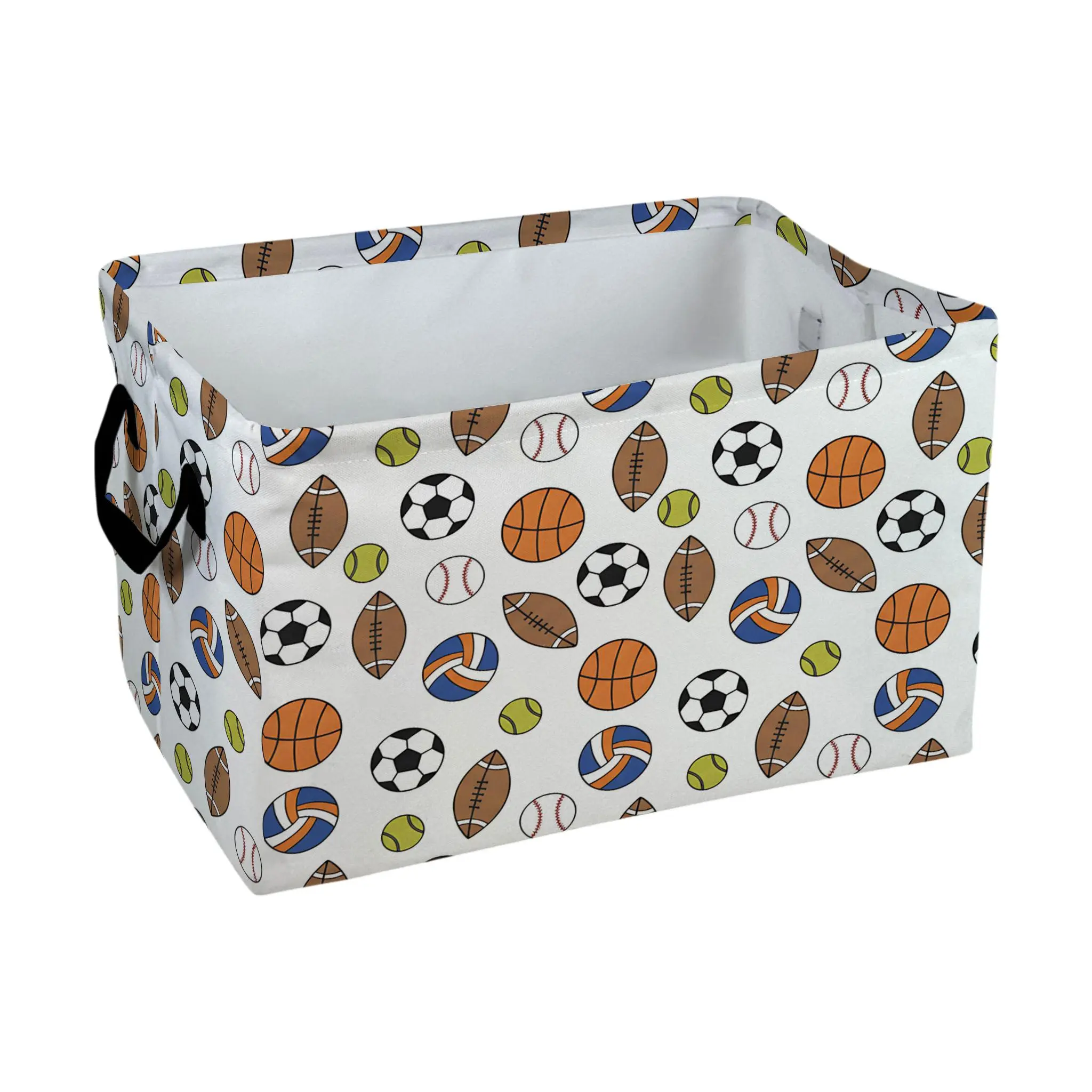 Sports Balls Pattern Storage Baskets Storage Boxes Home Decor Storage Clothes Organization And Storage Holiday Gifts， Laundry Hamper， Car Storage Basket Camping Picnic， Shelf Baskets， Organizer For Toys， Books， Laundry Baskets