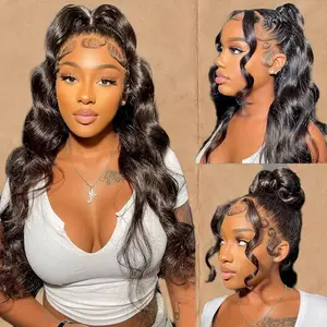 Bling Hair Store Real Human Hair 360 Full Lace Glueless Wig Lace Frontal Wig 180 Density 30 Inch Body Wave Lace Front Human Hair Wig