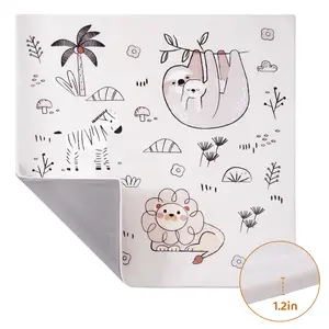 ROBUD Baby Play Mat, Baby Floor Play Mat, 50×50in Kids Play Mat with Non-Slip Pad，Foldable and Machine Washable Foam Play Mat for Baby