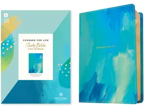 NLT Courage for Life Study Bible for Women, Filament Enabled (Leatherlike, Brushed Aqua Blue) -- New Living Translation - Bible