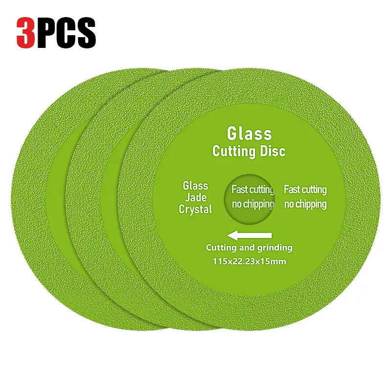 LOZLIN 3PCS 4.5"(115MM) 22.23mm Ultra-Thin Diamond Saw Blade - Glass/Jade/Crystal Cutting & Polishing Disc for Ceramic Tile, Wine Bottles Cutting, Angle Grinder Chamfering Tools fathersdaygift Alloy Matrix Diamond Particles