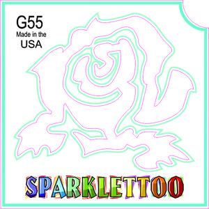 Ruby Red Paint G55 3 Ply Rose Design Glitter Tattoo, Pack of 100