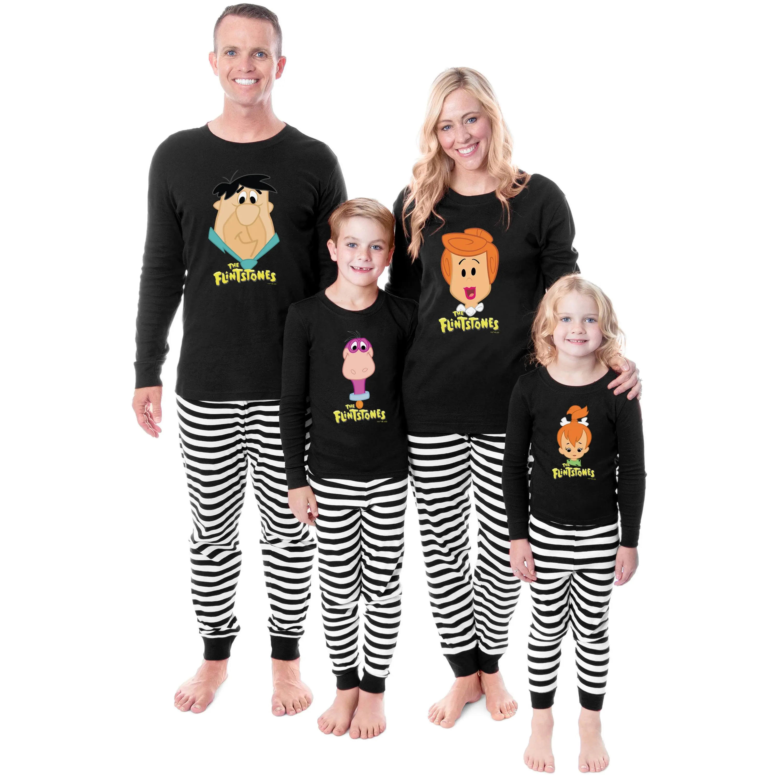 The Flintstones 1985 Characters Tight Fit Cotton Matching Family Pajama Set