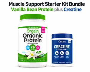 Orgain Vanilla Bean Protein plus Creatine Bundle – Muscle Support Starter Kit | Organic Protein Powder + Creatine Monohydrate