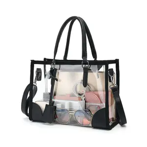 LOXOMU Clear Tote Bags for Women,Clear Crossbody Bag Stadium Approved Clear Handbag Shoulder Bags