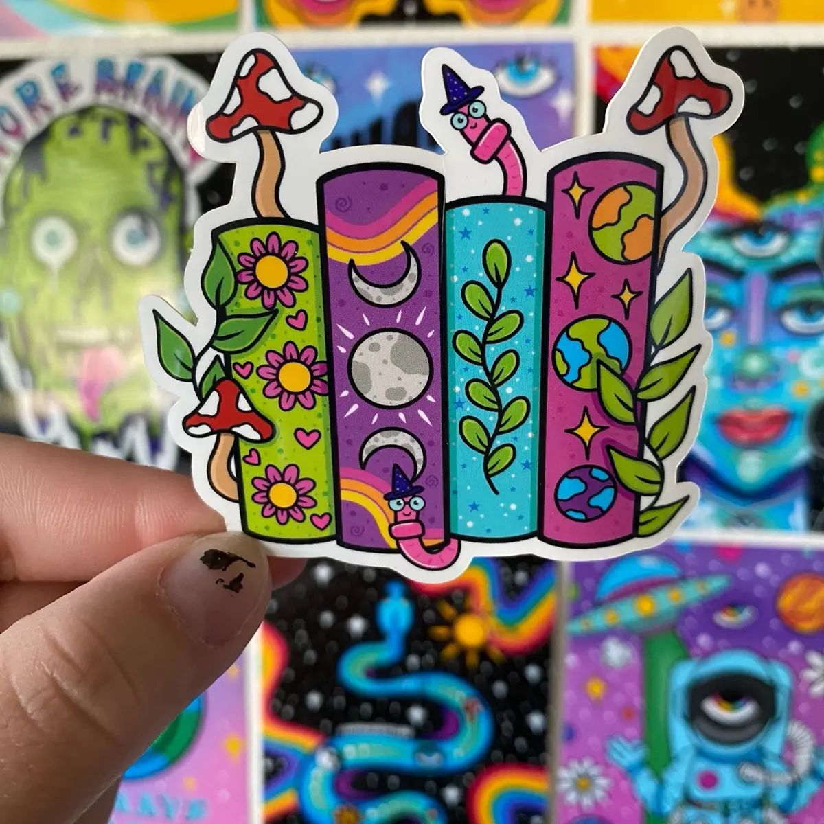 book worm sticker