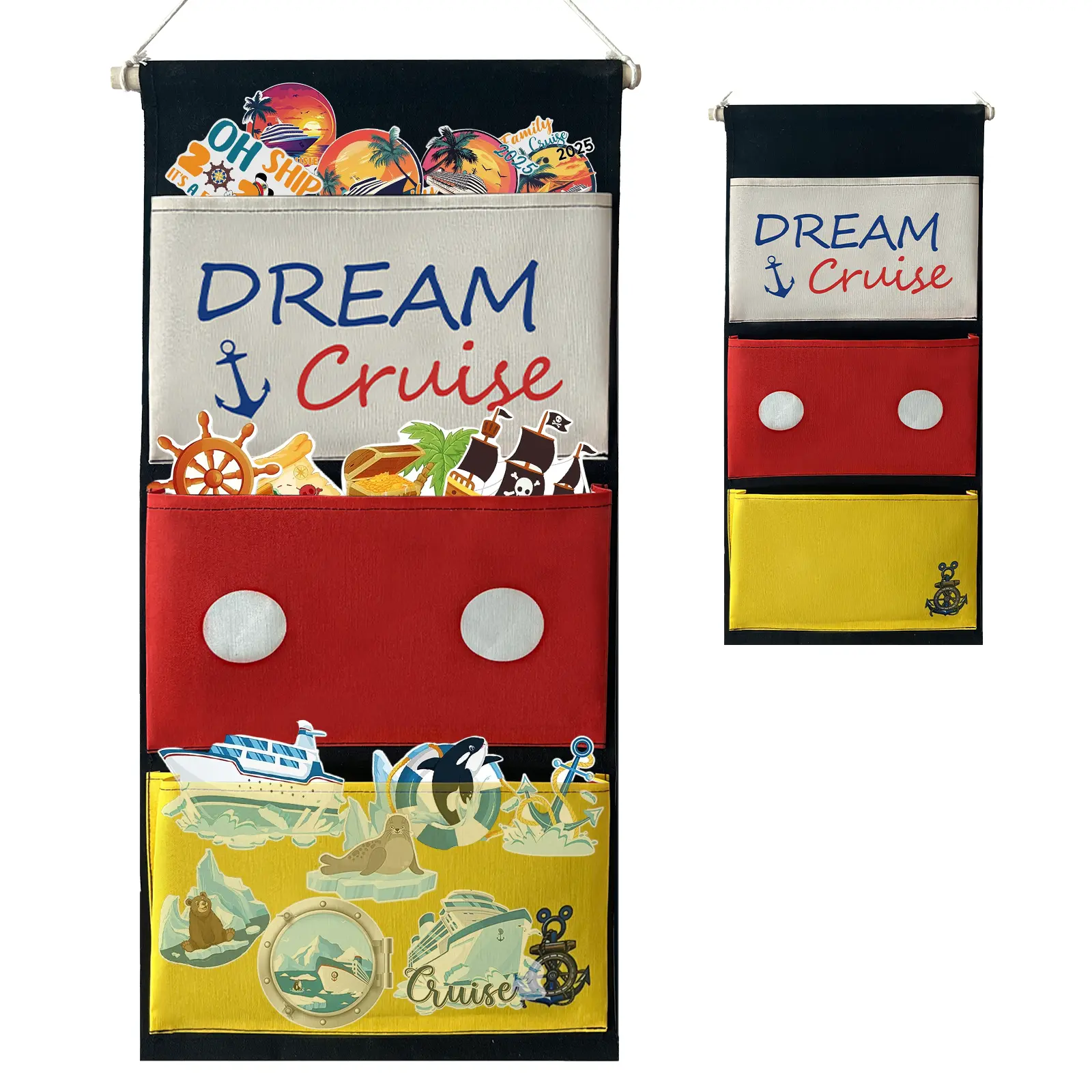 DCL Fish Extender Door Hanger, Cabin Door Hanging Pockets for Fish Exchange Extender Gifts Gifts on DCL Cruise Line in 2026, Cruise Door Organizer with 3 Pockets - 26"x11.8"