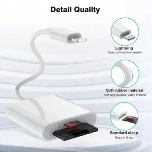 SD + TF Card Camera Reader, Compatible With IPad, Storage Card Reader And Viewer, SD/TF Card Adapter, Compatible With 17/16/15/14/13/12/11/XS/XR/X/8/7, Compatible With IPad, Plug And Play, No App Required, USB Port Adapters, Memory Card Reader