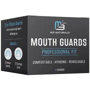 Mouth Guard for Grinding & Clenching Teeth - Dental Guards for Adults Oral Care - 4 Athletic Sports Removable Mouthpiece by M3 Naturals