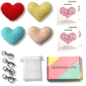 NOTIONSLAND 4-Piece Hand-Crocheted Pocket Hug Keychain Set A Portable Heartwarming love mini Gift for Valentine‘s, Mother’s Day, or Emotional Support,tween gifts, as A Token of Appreciation for Students, Friends, Colleagues, Family ,women