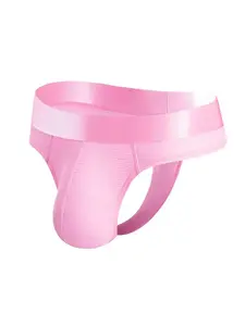 1 Pc Men's Fashion Briefs Soft Fabric Back T-Back Design Plain Solid Color for Home & Sports