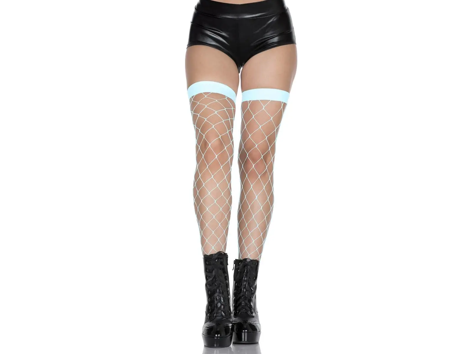 Women's 212 MAIN Sky Hosiery 4924-SKY BLUE Diamond Net Spandex Thigh High Socks, Nylon Fabric, Festival & Party Style, Sports & Outdoor Accessory