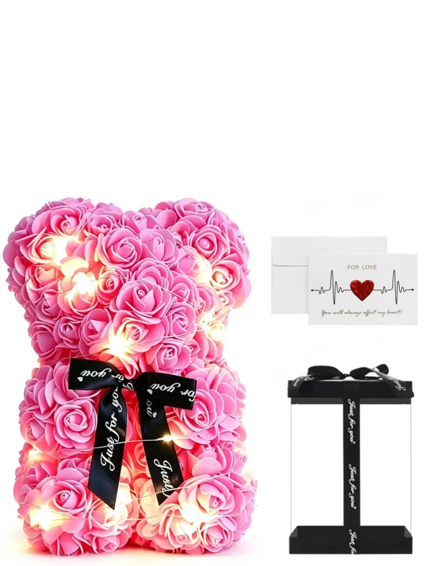 Valentine's Day Christmas Halloween Gift, Rose Flower Bear, Handmade Teddy Bear, Realistic Flower Rose Gift, Perfect for Girlfriend