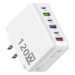 6 Ports USB Charger for Multiple Devices, Compatible with Samsung Galaxy, Google Pixel, iPad, iPhone, HTC, Moto, Speaker