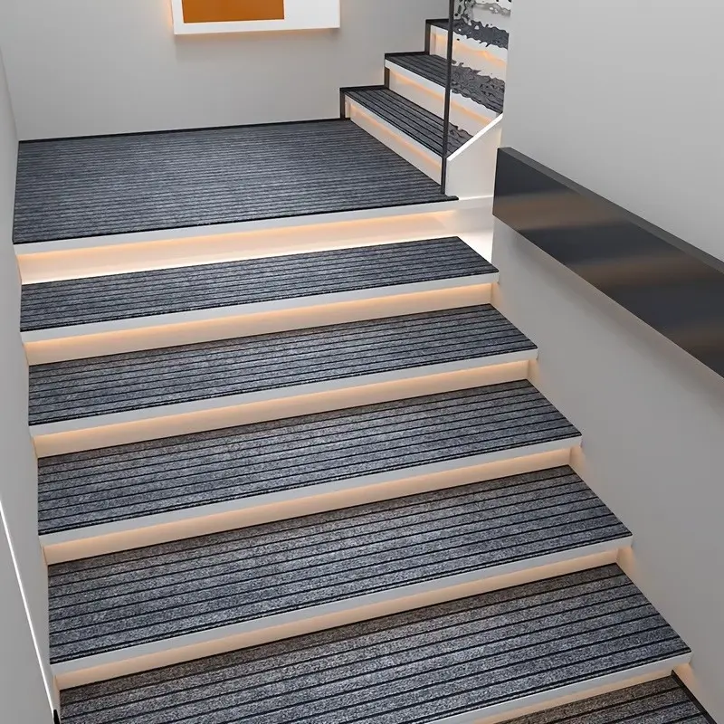8 Non-Slip Xpe + Polyester Fiber Carpet Tiles, 5mm Thick, Noise Reduction, Easy Clean, Moisture-Resistant, Ideal for Bedroom, Bathroom, Stairs