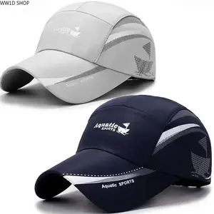2-Pack Unisex Quick-Dry Breathable Trucker Hats with Sailboat Print, Performance Fishing Hats, Solar Protection Sun Defender Ventilation Caps for Hiking, Outdoor Sports, Solar Protection Hats