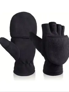 Winter Thick Half-Finger Flip-Top Gloves, Warm Soft Fabric, Comfortable and Flexible, Outdoor Leisure, Fishing, Painting, Photography