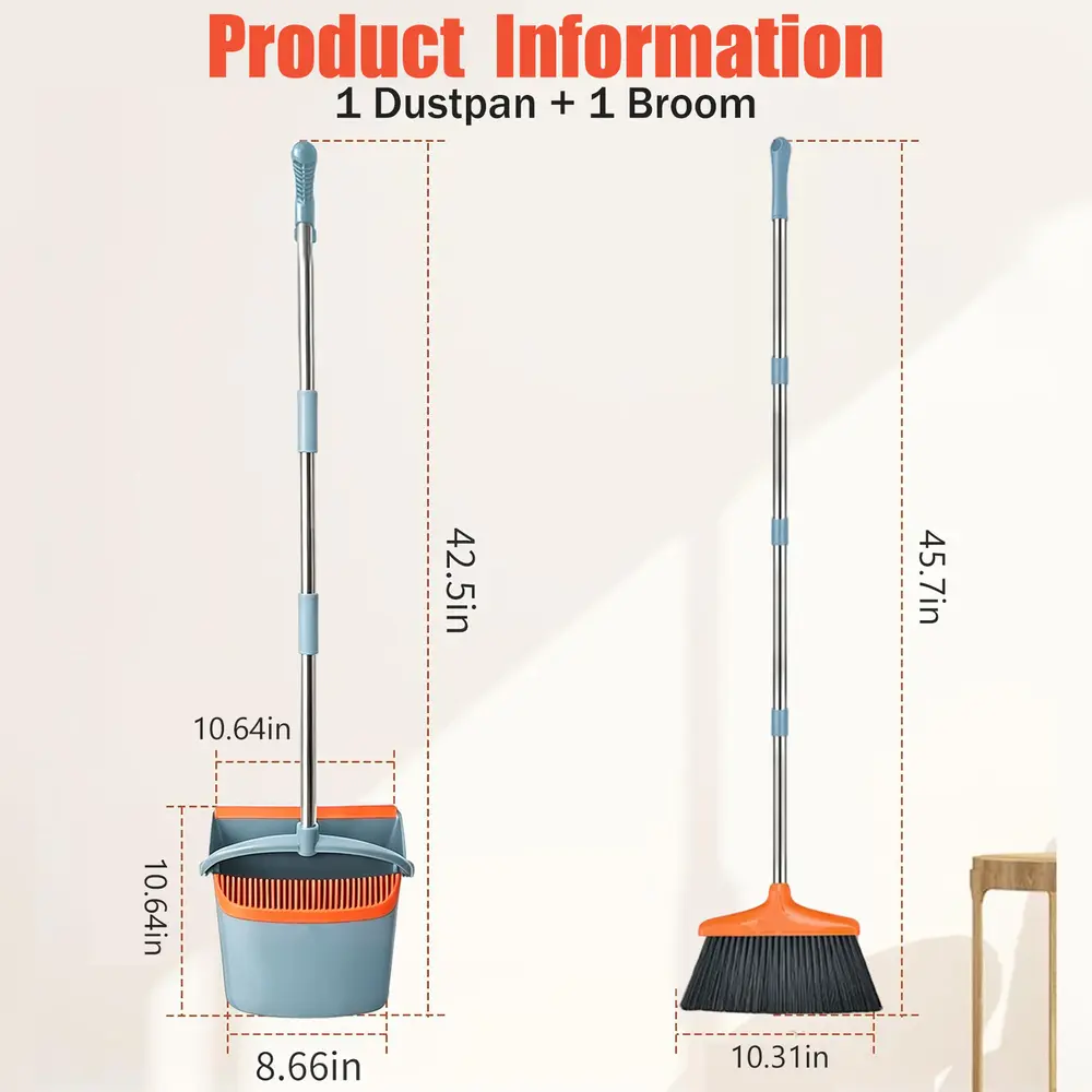 Broom Set - Gray & Orange