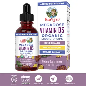 MaryRuth's Organic Vitamin D3 Liquid Drops - Megadose 4000 IU Vitamin D - Immune Support & Bone Health - Vegan - Gluten Free - Non-GMO - 30 Servings