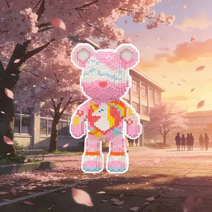 Unicorn Bear 3D Animal Shape Puzzle Building Blocks Decoration, Bookshelf Home Office Cabinet Decor, Party Living Room TV Stand Display Gift