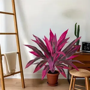 2 Pcs Artificial Dracaena Sanderiana, Maintenance-Free Durable Plastic Faux Greenery, Indoor & Outdoor Decor, Wedding, Home, Office, Garden