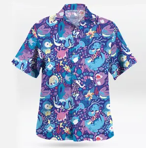 Water-Type Sea Breeze I Dress Like This PKM Hawaiian Shirt Shorts Set, Anime Latias Latios Aloha Suit, Unisex Eon Dragons Aquatic Outfit