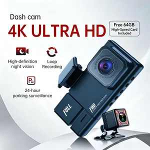 2026 Newest Upgraded Premium TikTok Viral 4K Ultra HD Dash Cam Car Camera Smart Loop Recording 24 Hour Parking Monitoring Night Vision Large F2.0 Aperture Phone App Connection for Driving Safety Free 64GB Memory Card