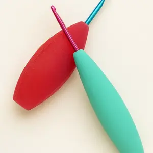 Crochet Hook Handle Ergonomic Crochet Hook For Arthritis Interchangeable Silicone Grip Crochet Hook Handle LARGER GRIP