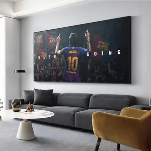 Li0nel Messi Canvas Wall Art FC Barcelona Poster Quote Motivational Football