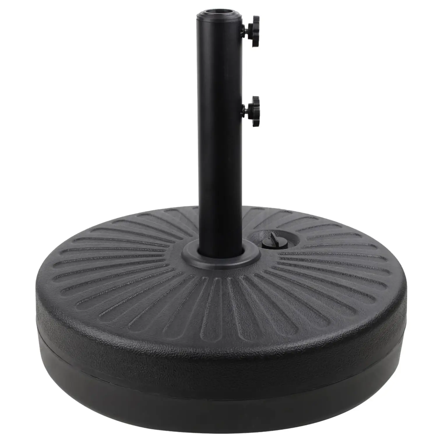 22lbs Black Antiqued Round Heavy-Duty Patio Umbrella Base, Single Unit for Patio/Garden Use, Includes Base Component, Requires Assembly (Fits Specified Pole Diameters)