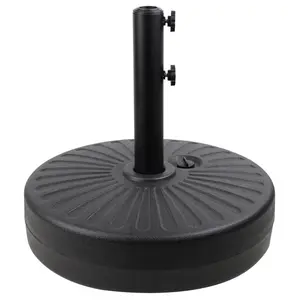 Umbrella Base Outdoor Living Round Antiqued Umbrella Stand Heavy Duty Market Patio Umbrella Base for Garden & Yard 22lbs Black