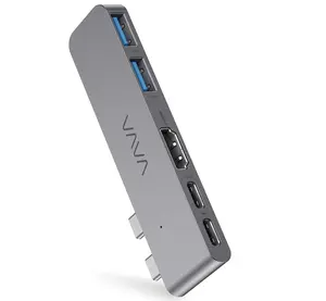 VAVA 5-in-2 USB C Hub Versatile Port up to 5K@60Hz, Ultra-Slim Dual-Monitor Adapter, 100W fast Charging, 40Gb/s Data Transfer, USB-C Port, HDMI Port, 2 USB-A Ports, Compatible MacBook Air and Pro