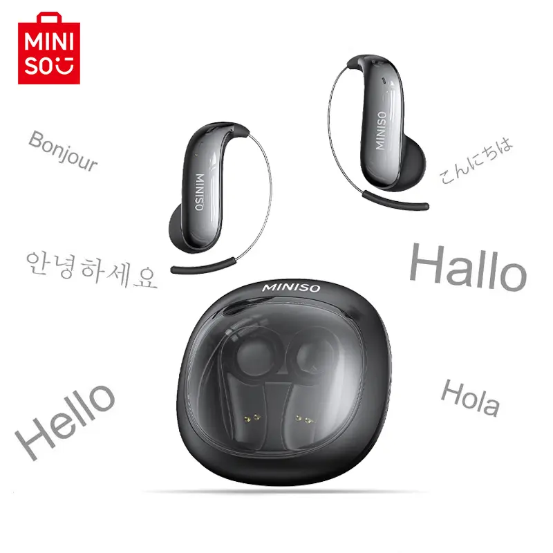 MINISO MS210 Wireless Earbuds Bluetooth Headphones, Zero-Gravity Titanium Ear-Hook Design, 145H Playtime, IPX5 Waterproof, Noise Isolation, Ideal for Travel & Gifts