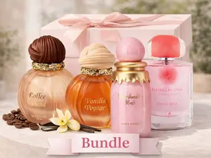 Luxury FOUR Perfume Wardrobe 3 Mini Scents - Vanilla Voyage, Coffee Blend, Marhsmallow Blush, Cotton Rose 100ml