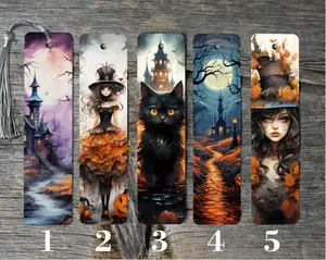 Halloween Themed Metal Bookmarks - Durable Metal Book Accessories for Book Lovers