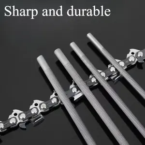 Chain Saw File Set with Handle, Logging Saw File, Round Files, 4.0/4.8/5.5mm Diameter, Electric Chain Saw Small Round File